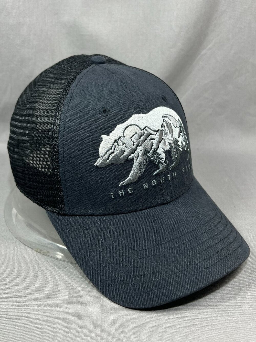 North Face Mudder Snapback Hat Black Hiking Gray Bear Trucker Mesh Outdoor Mens
